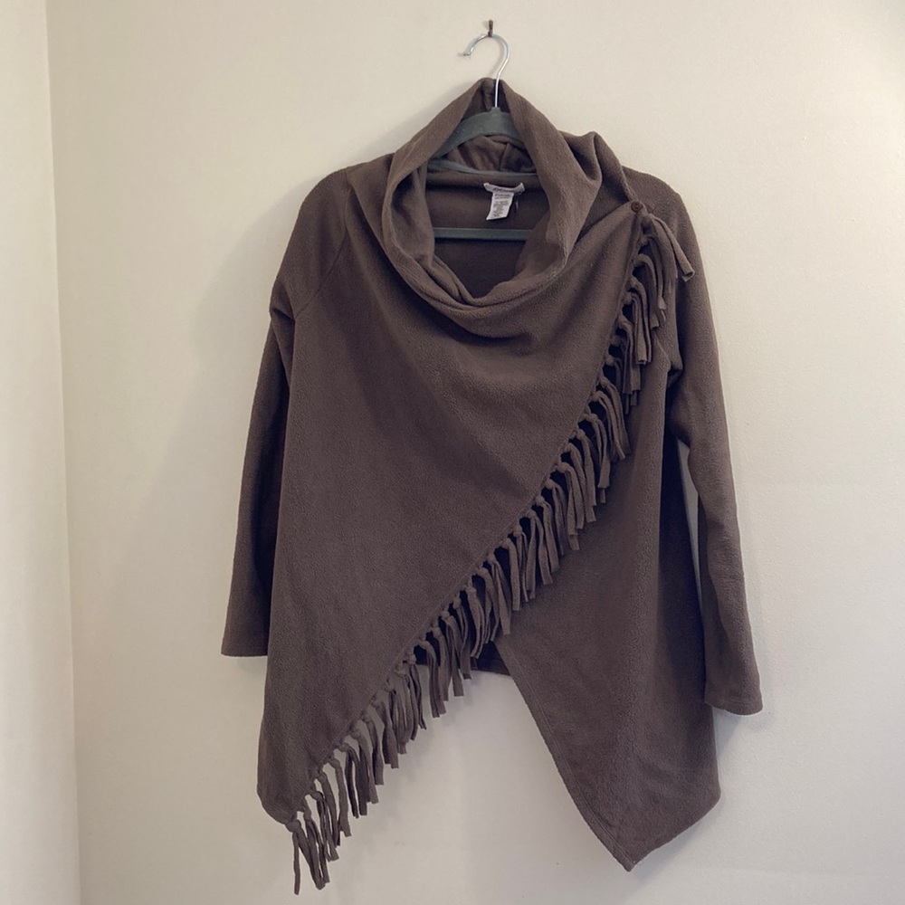 Fleece poncho style coat